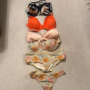 Orange Bra and Panty Set